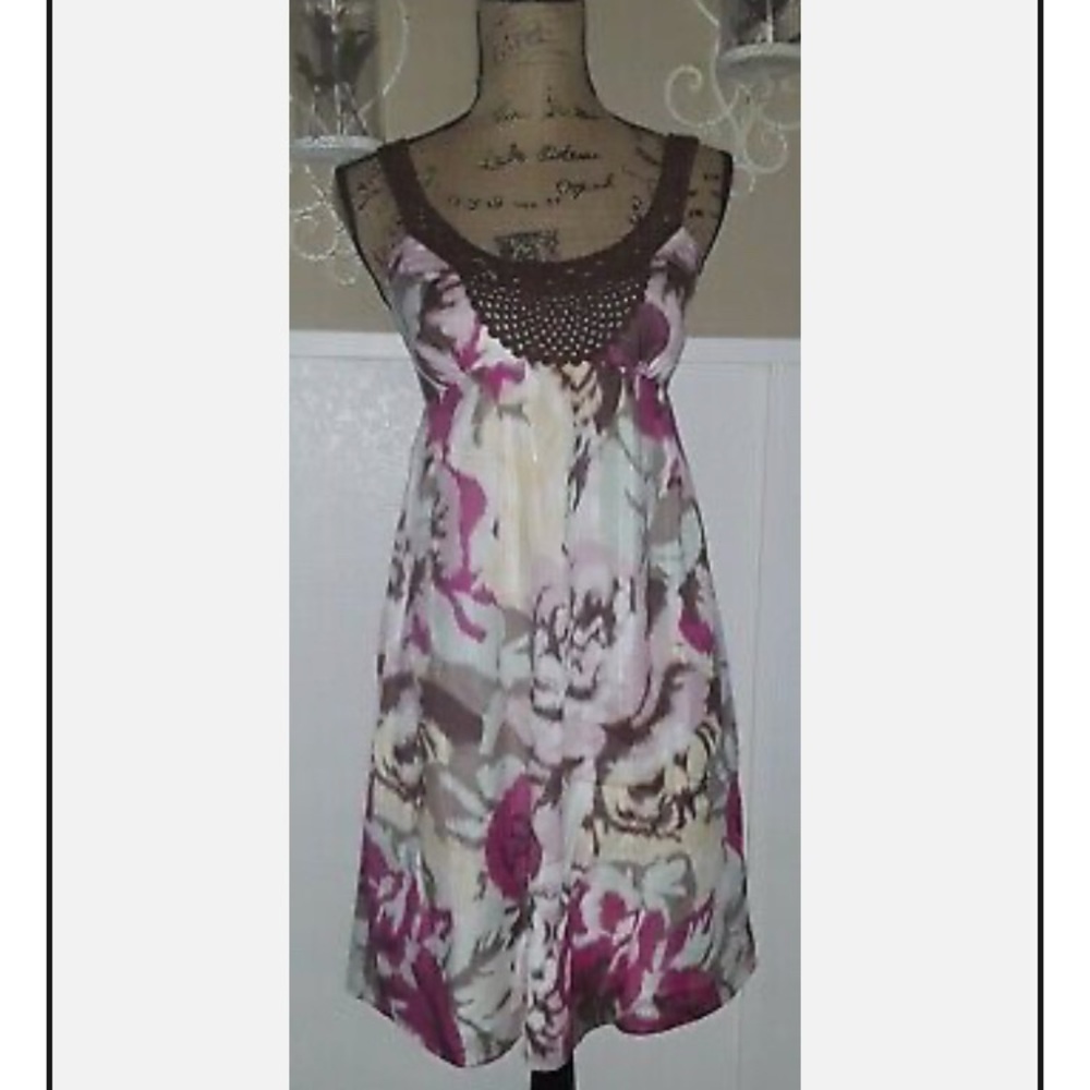 Max and Cleo crocheted straps Floral Print Women's dress